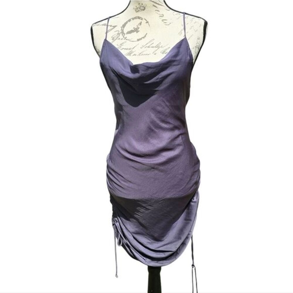 Free People‎ Day To Night Adjustable Cowl Neck Slip Dress Anthracite Gray Medium - Picture 2 of 8